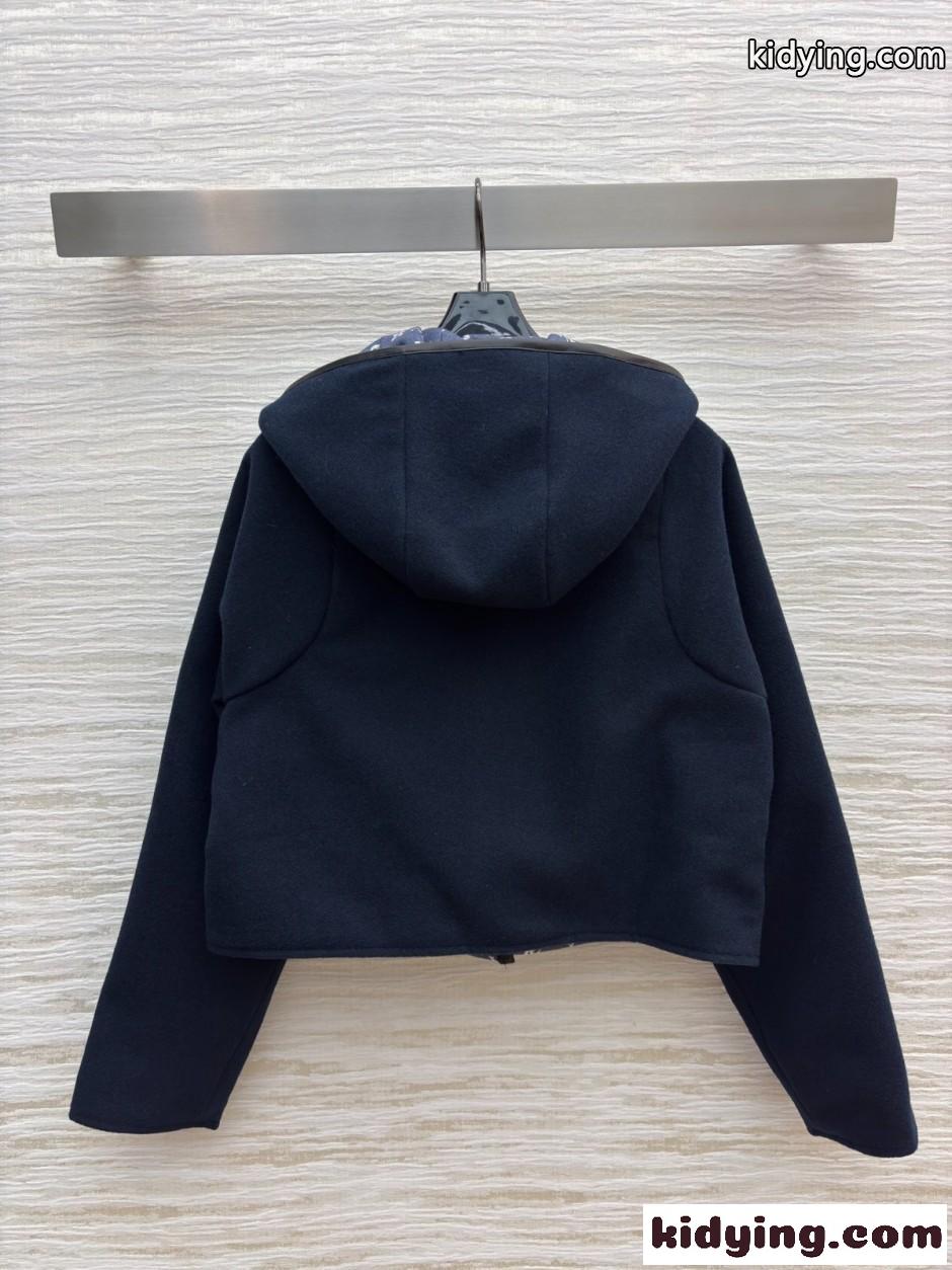 エレガント ショートフーデッド ダッフルコート ルイ・ヴィトン ジャケット コピー-3