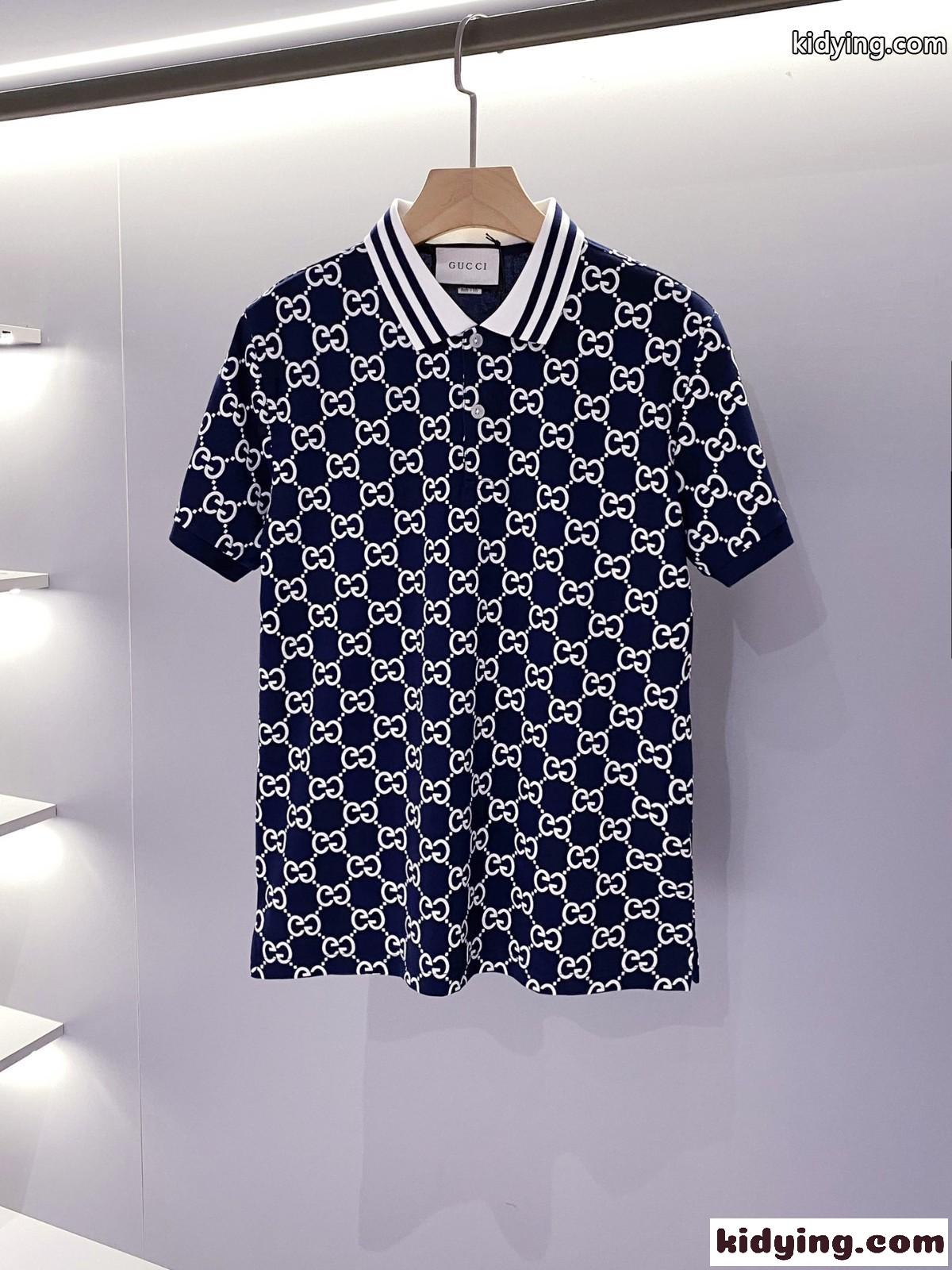 着心地いい 定番 カジュアル ポロシャツ メンズ グッチ Tシャツ コピー 半袖 ロゴプリント ファッション-2