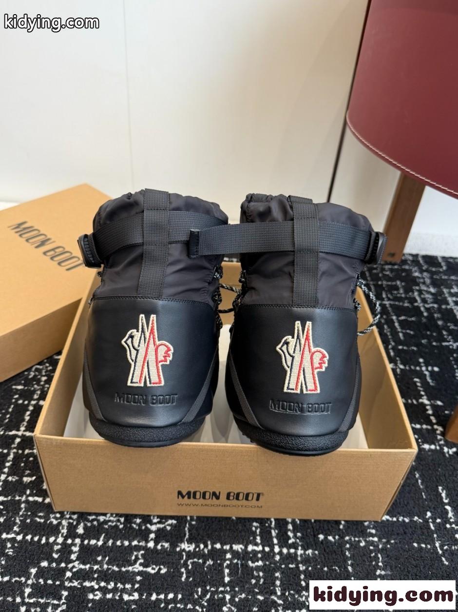 MONCLER × MOON BOOT スノーブーツ モンクレール ブーツ スーパーコピー ブラック-1