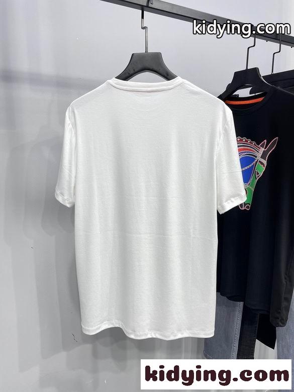 シンプル 上品 プリント エルメス 半袖tシャツ コピー お洒落 クルーネック トップス-1