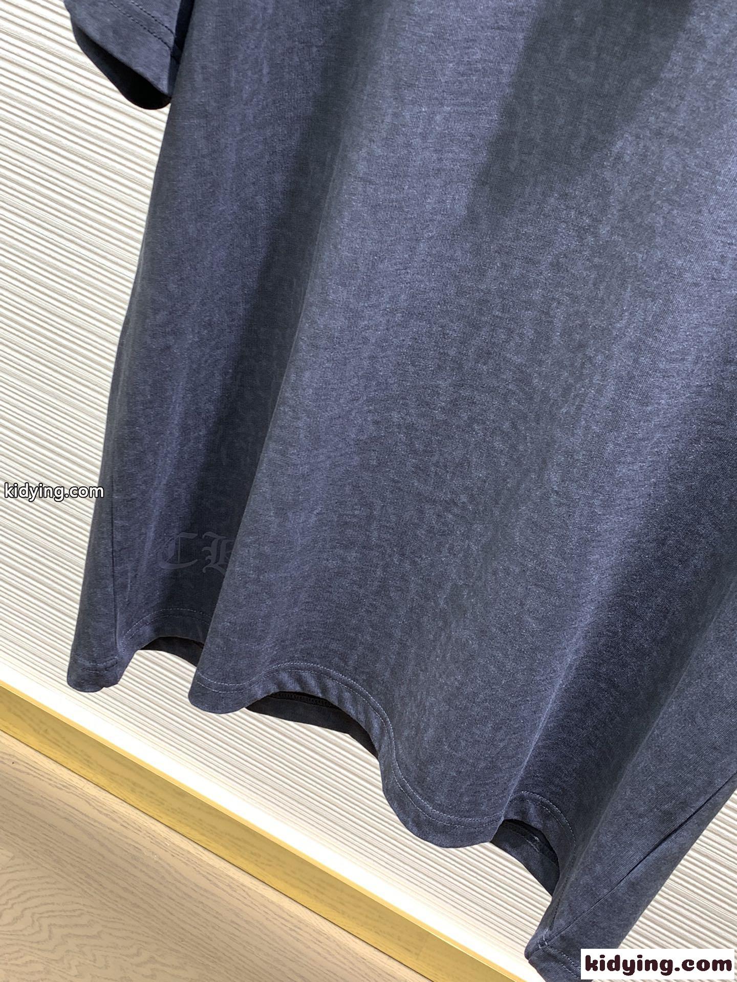 クロムハーツ Tシャツ 偽物 カジュアル クルーネック 半袖Tシャツ グレー-4