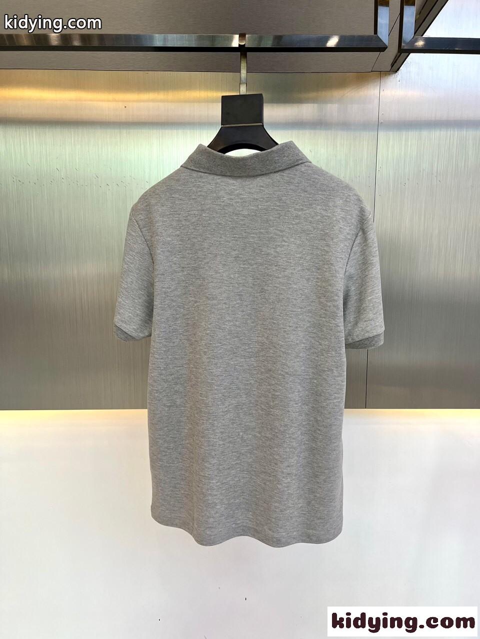 カジュアル ロゴ エルメネジルド・ゼニア Tシャツ コピー メンズ 半袖 ポロシャツ グレー-4