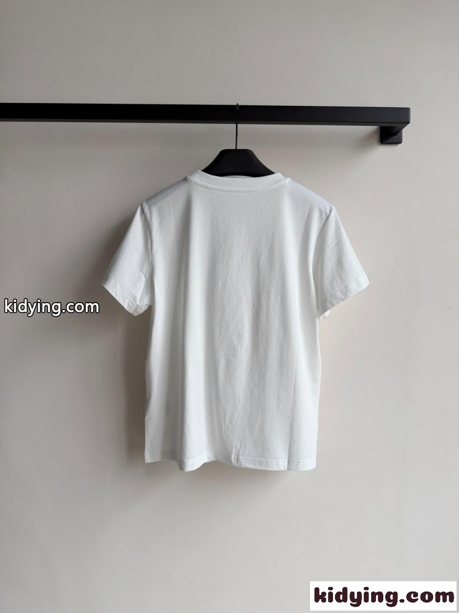 シンプル 上品 エンブロイダリー 半袖Tシャツ ラルフローレン Tシャツ 偽物 ホワイト-1