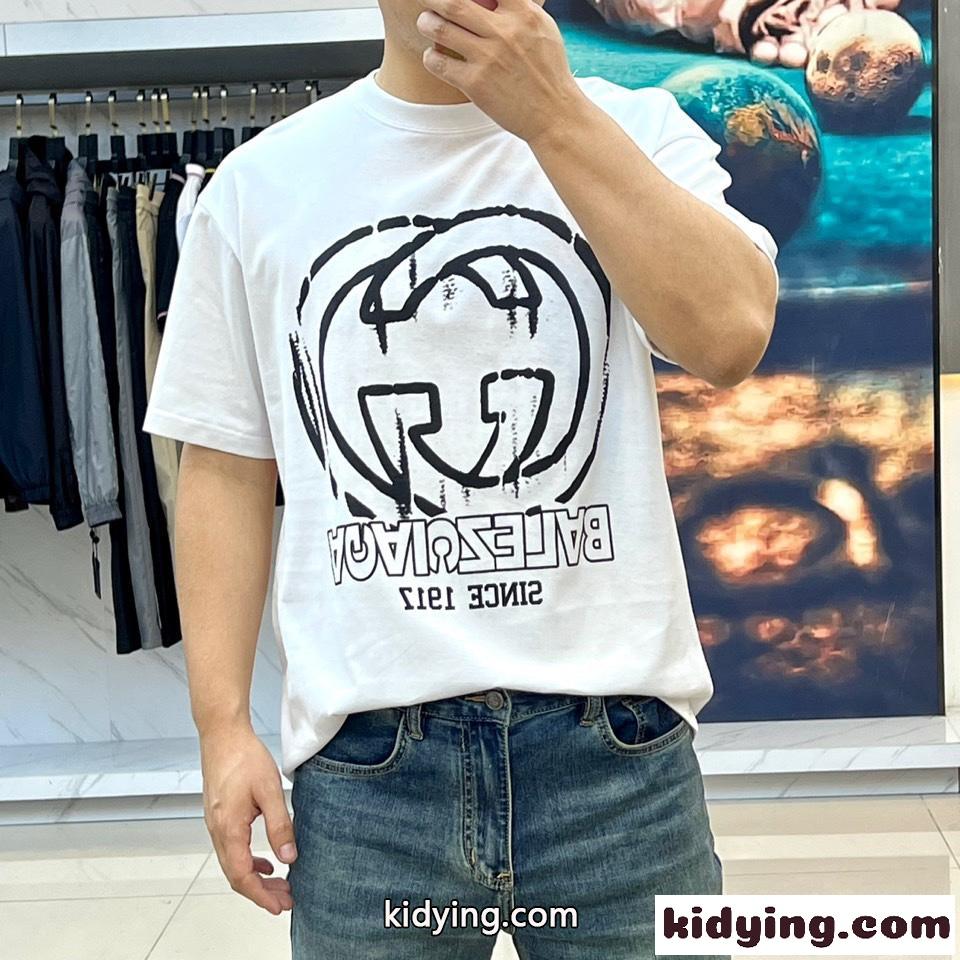 グッチ Tシャツ コピー シンプル 快適 コットン 半袖Tシャツ ホワイト-2