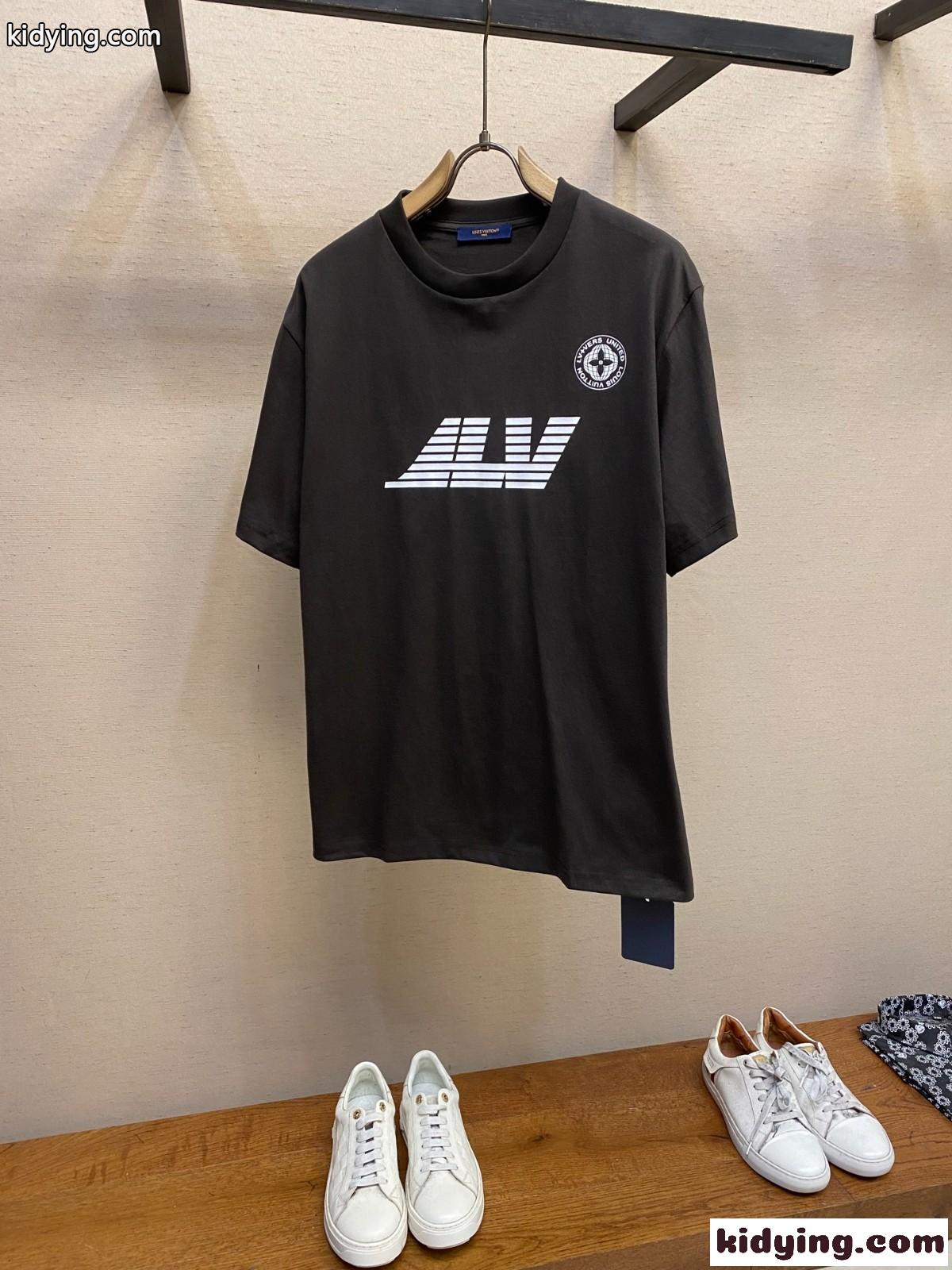 ウォッシュドプリンテッド コットンTシャツ ルイ・ヴィトン Tシャツ コピー-0