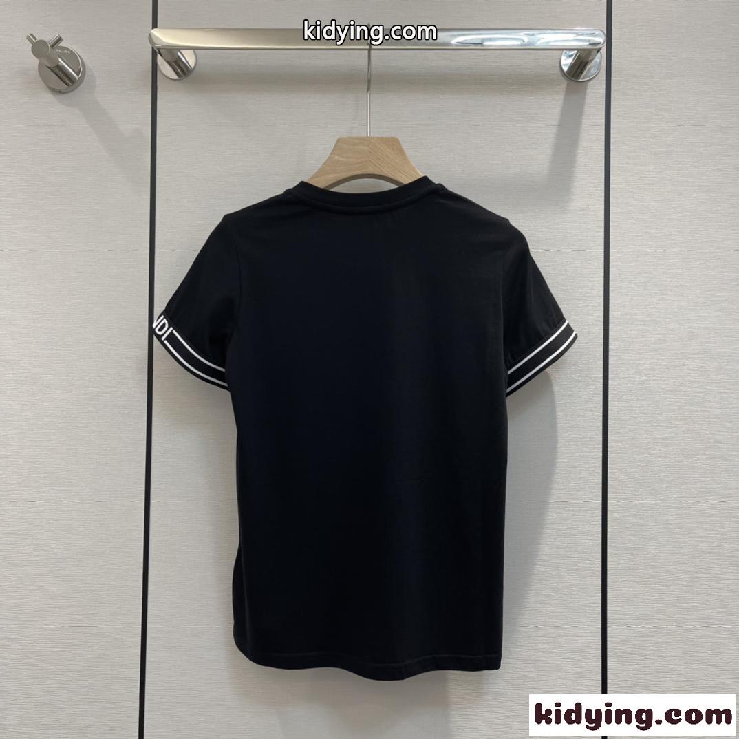 3色あり シンプル 無地 クルーネック フェンディ 半袖tシャツ コピー カジュアル コットン トップス-3