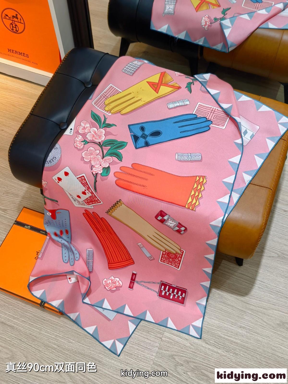 人気 エルメス スカーフ コピー 手袋の時計 シルクスカーフ 90x90-1