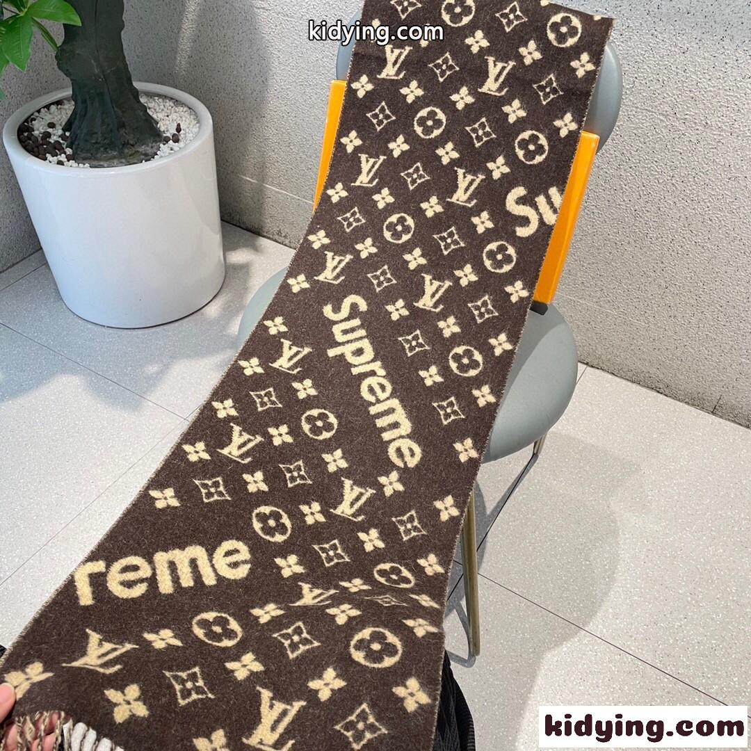 大人気 Supreme×LouisVuitton モノグラム マフラー 偽物 カシミヤ-2