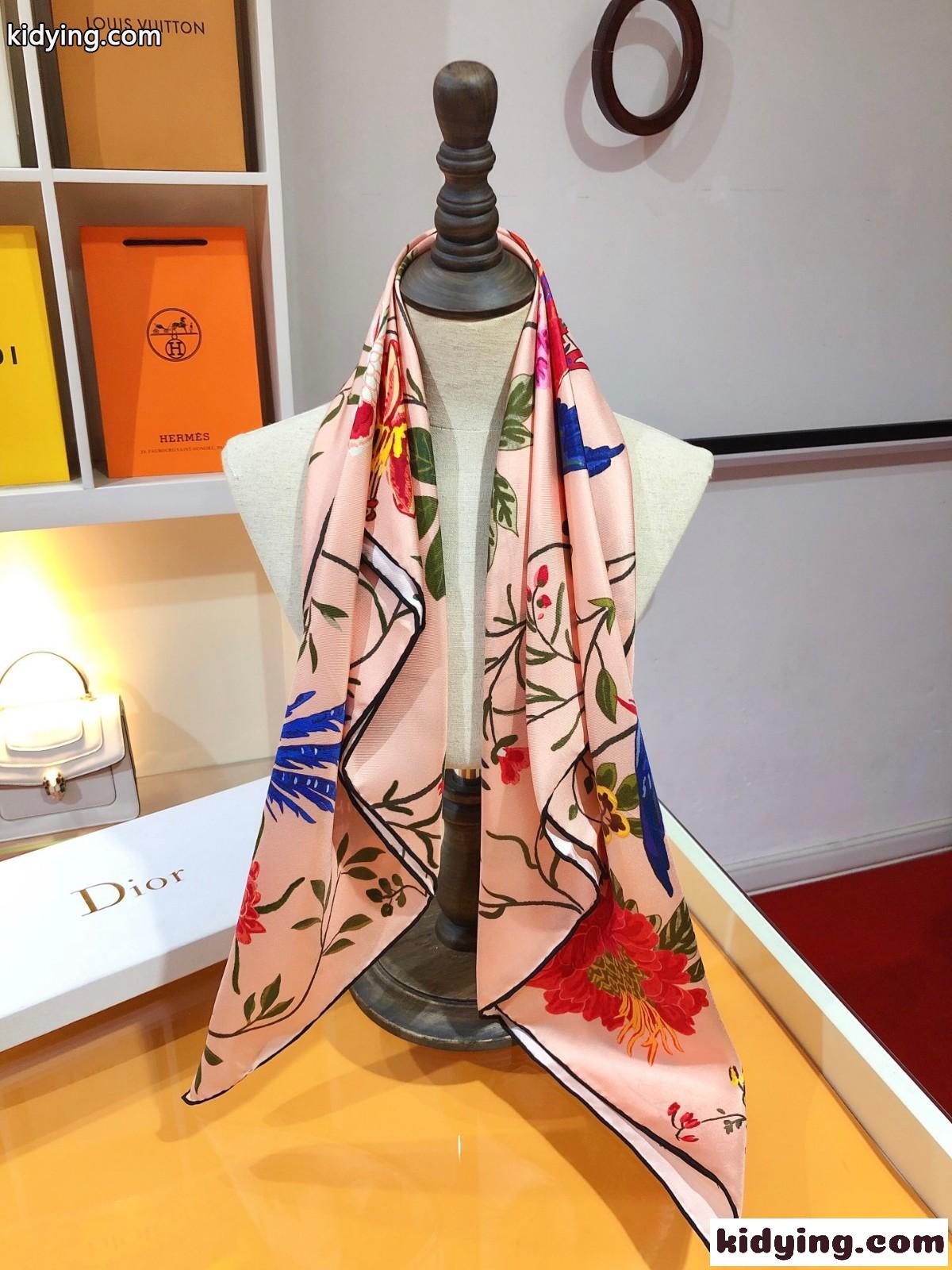 DIOR BIRDS 90 スクエアスカーフ クリスチャン・ディオール スカーフ コピー レディース-4