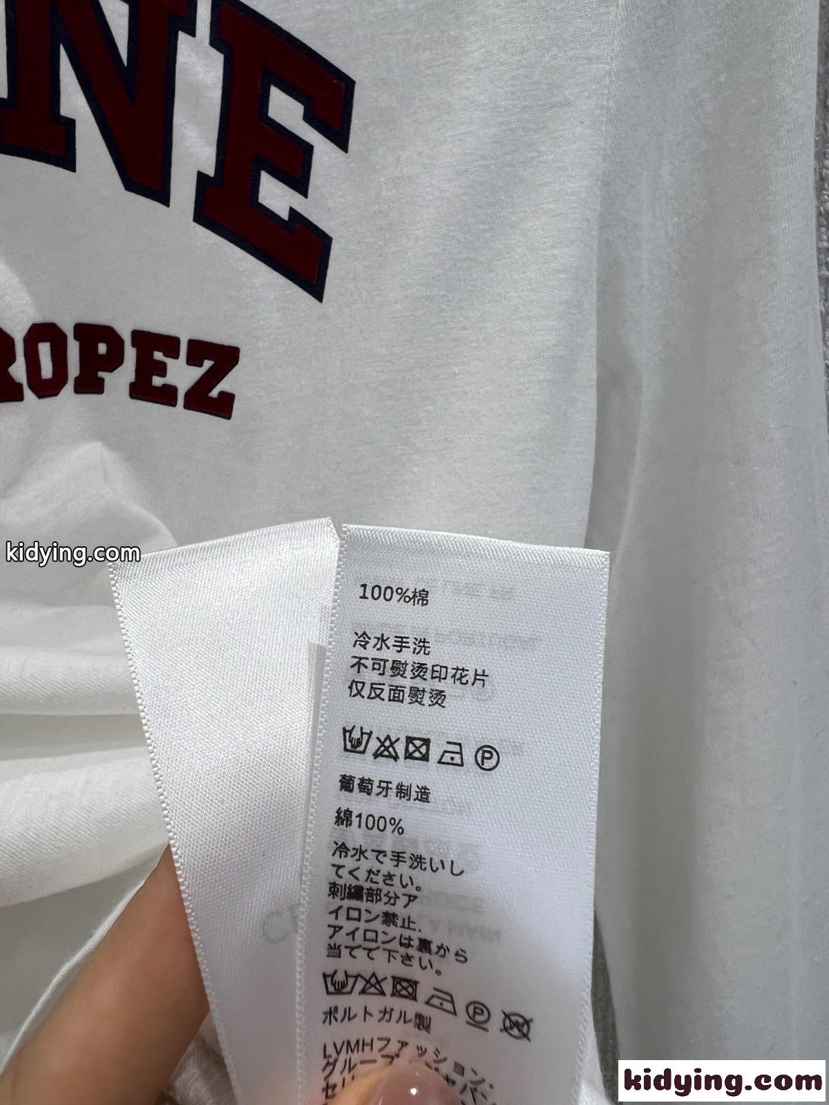ベーシック カレッジロゴ 長袖Tシャツ セリーヌ Tシャツ 偽物 コットン ホワイト-3