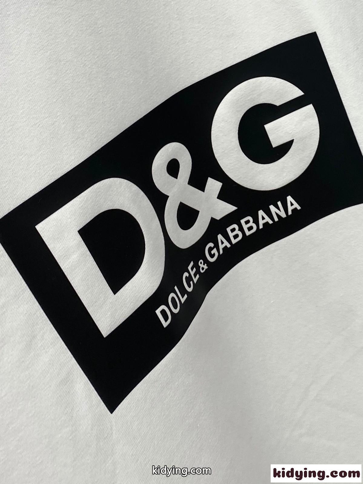 シンプル ドルチェ&ガッバーナ Tシャツ コピー ロゴ入り クルーネック 半袖Tシャツ ホワイト-2