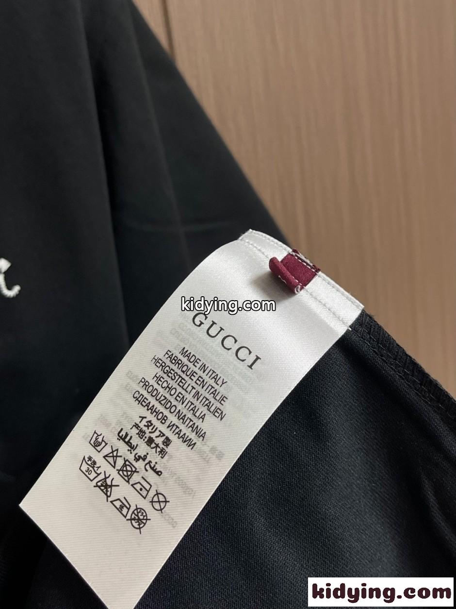 配色 スクリプトロゴ リンガーTシャツ グッチ Tシャツ 偽物 コットン ブラック-3