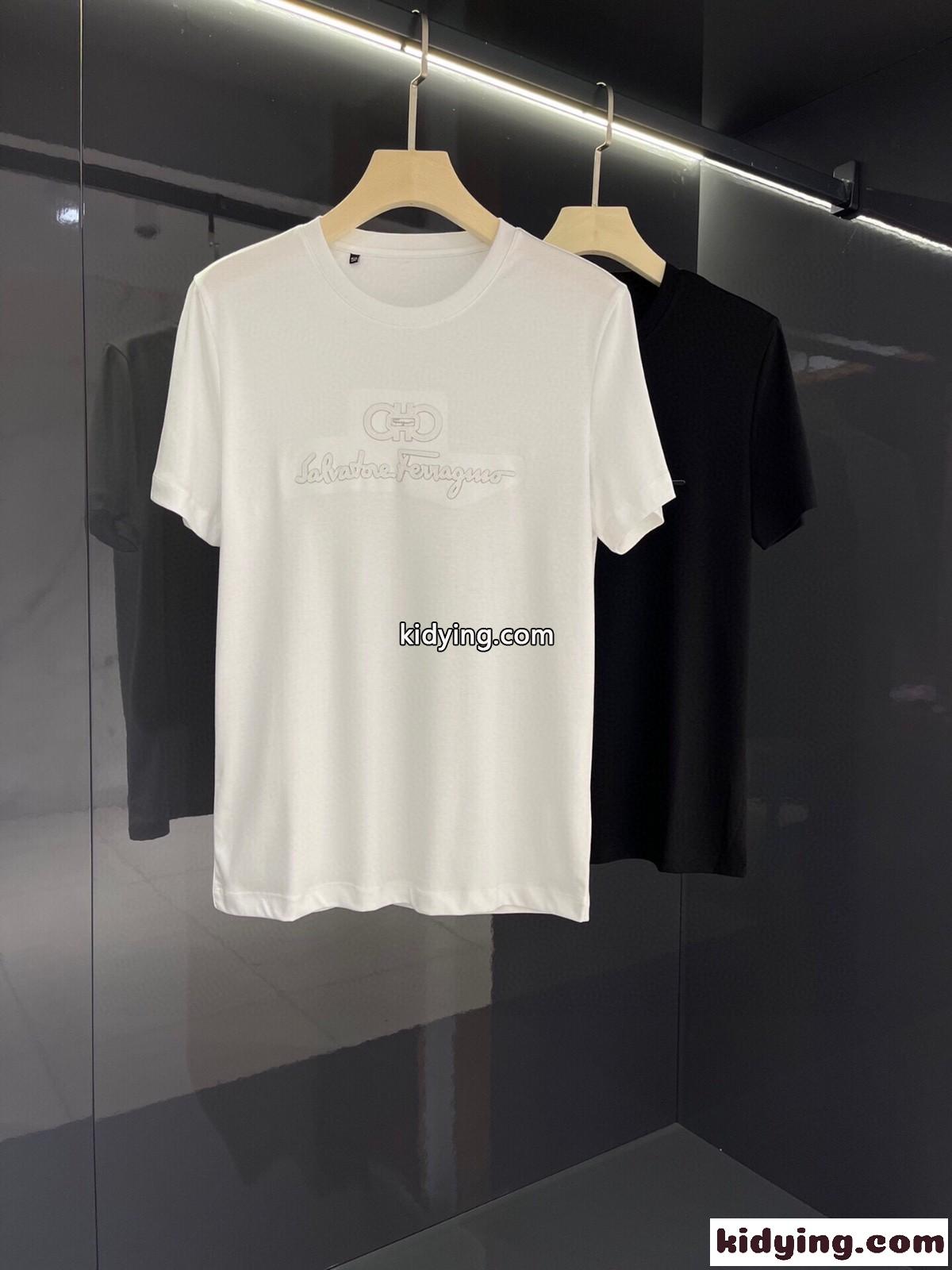 定番 ロゴ おしゃれ 着心地いい サルヴァトーレ・フェラガモ 半袖tシャツ コピー クルーネック トップス-0