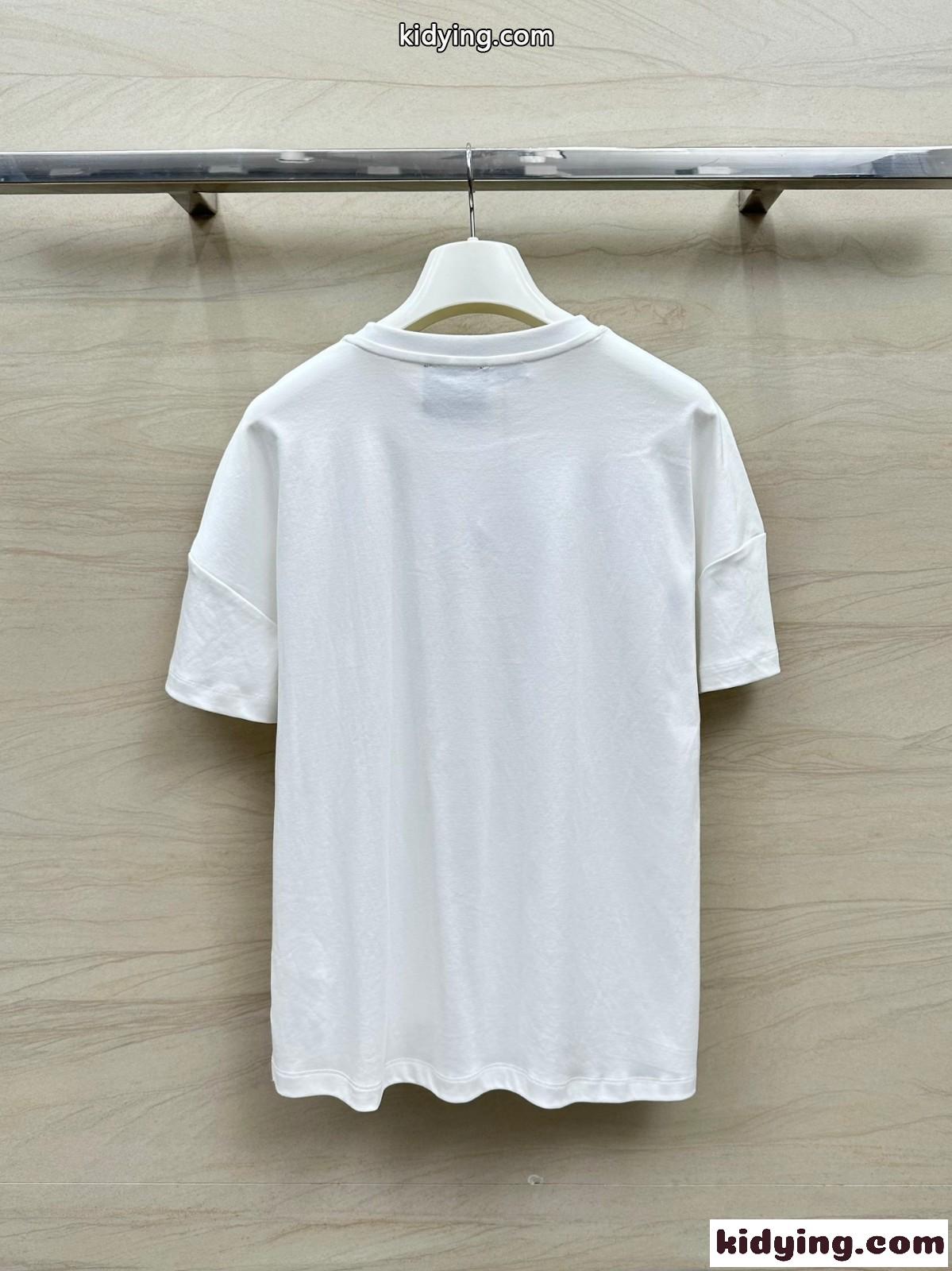 カジュアル ボクシーフィット 半袖Tシャツ ロエベ Tシャツ スーパーコピー ホワイト-4