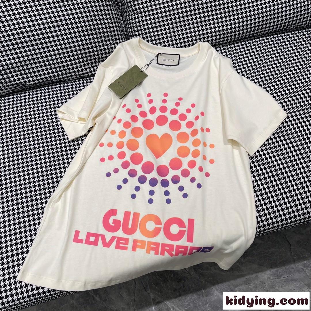 お洒落 プリント クルーネック 人気 グッチ Tシャツ コピー 合わせやすい 半袖 トップス-4