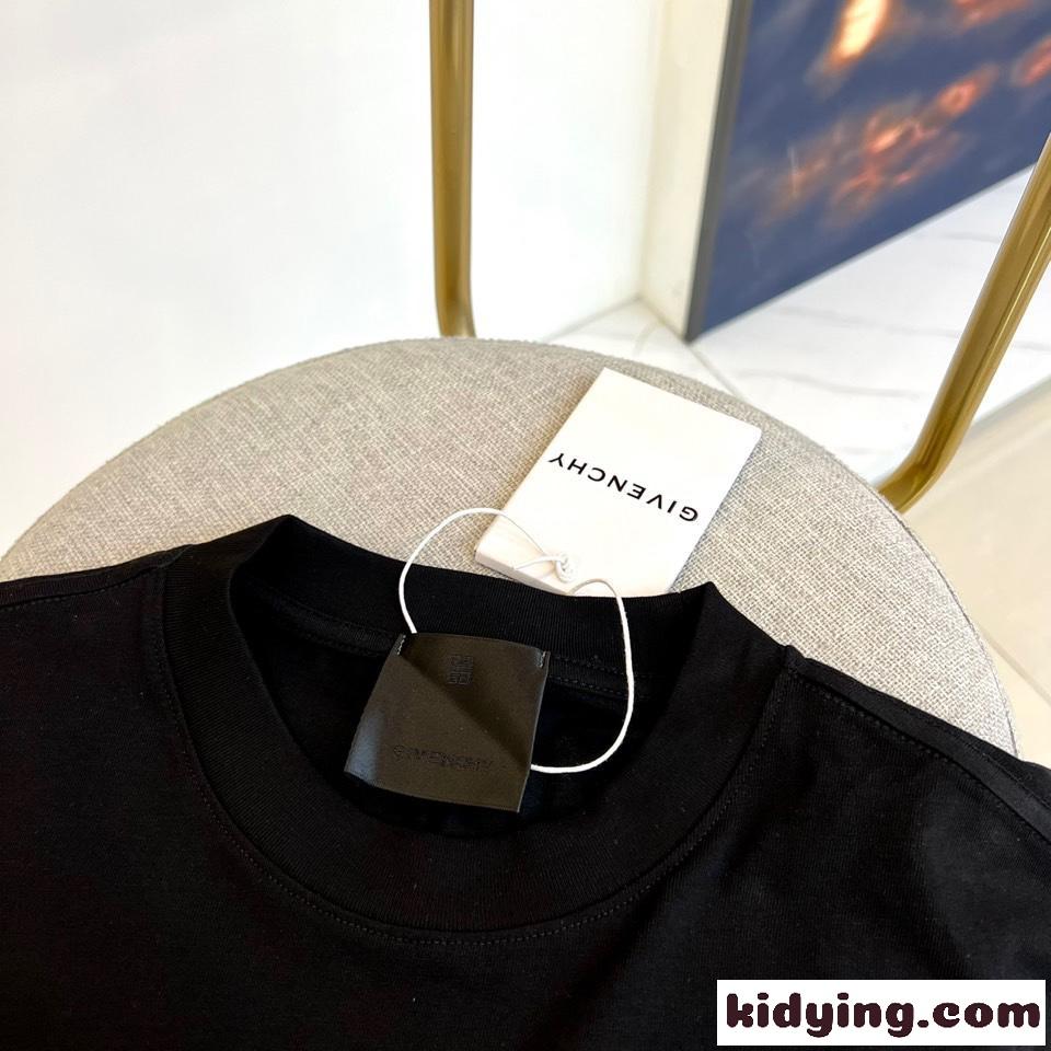 4Gスター プリント ジバンシィ Tシャツ コピー クルーネック コットン 半袖 ブラック-4
