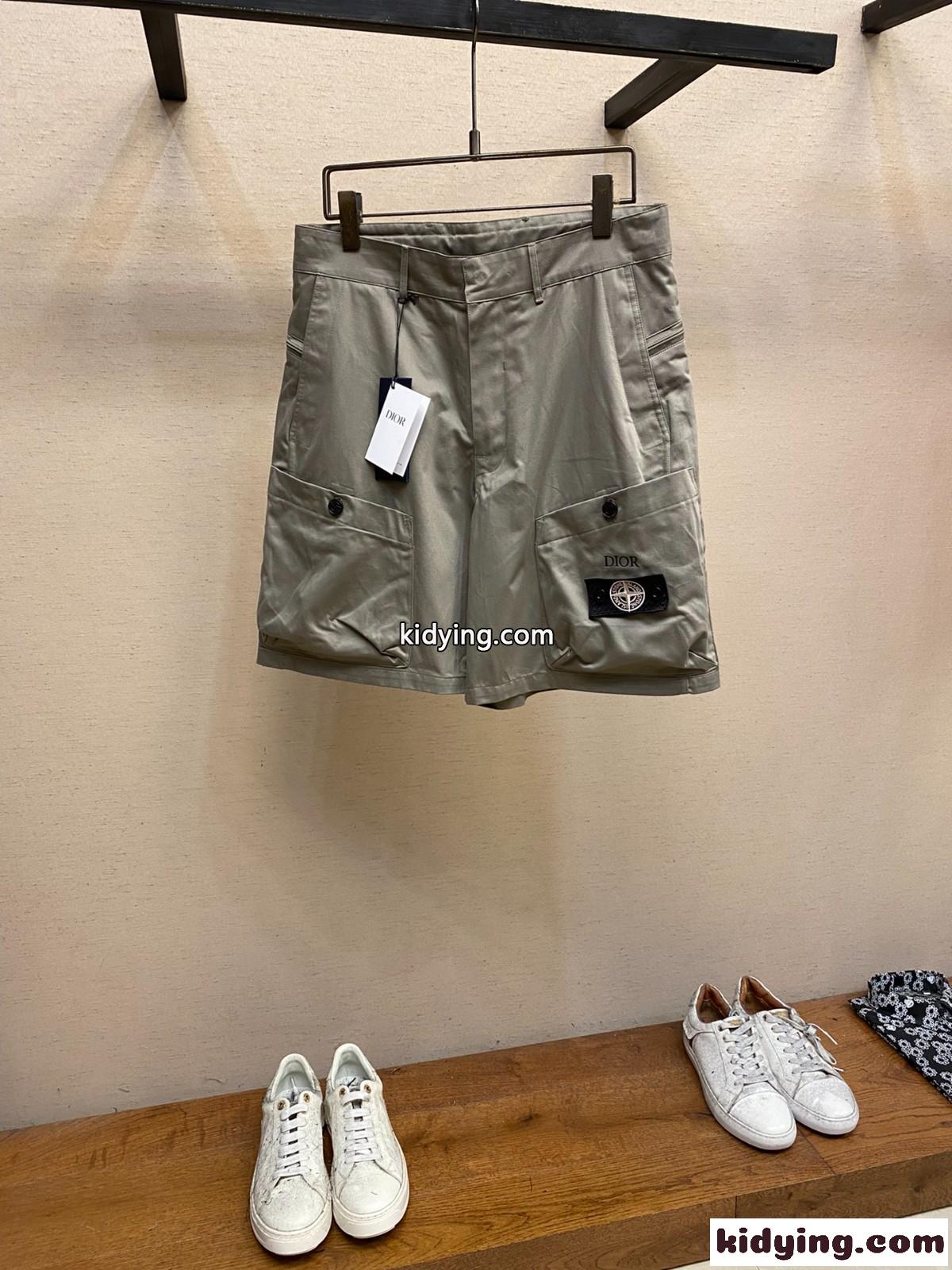 クリスチャン・ディオール パンツ コピー DIOR AND STONE ISLAND バミューダショートパンツ ブラウン-1