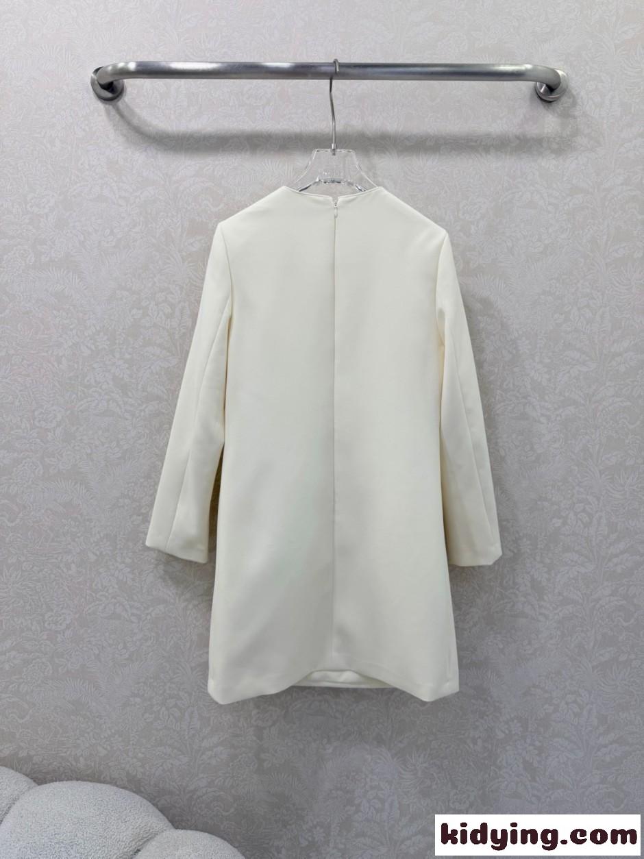 洗練された Vロゴ ミニドレス ヴァレンティノ ワンピース 偽物 アイボリー-5