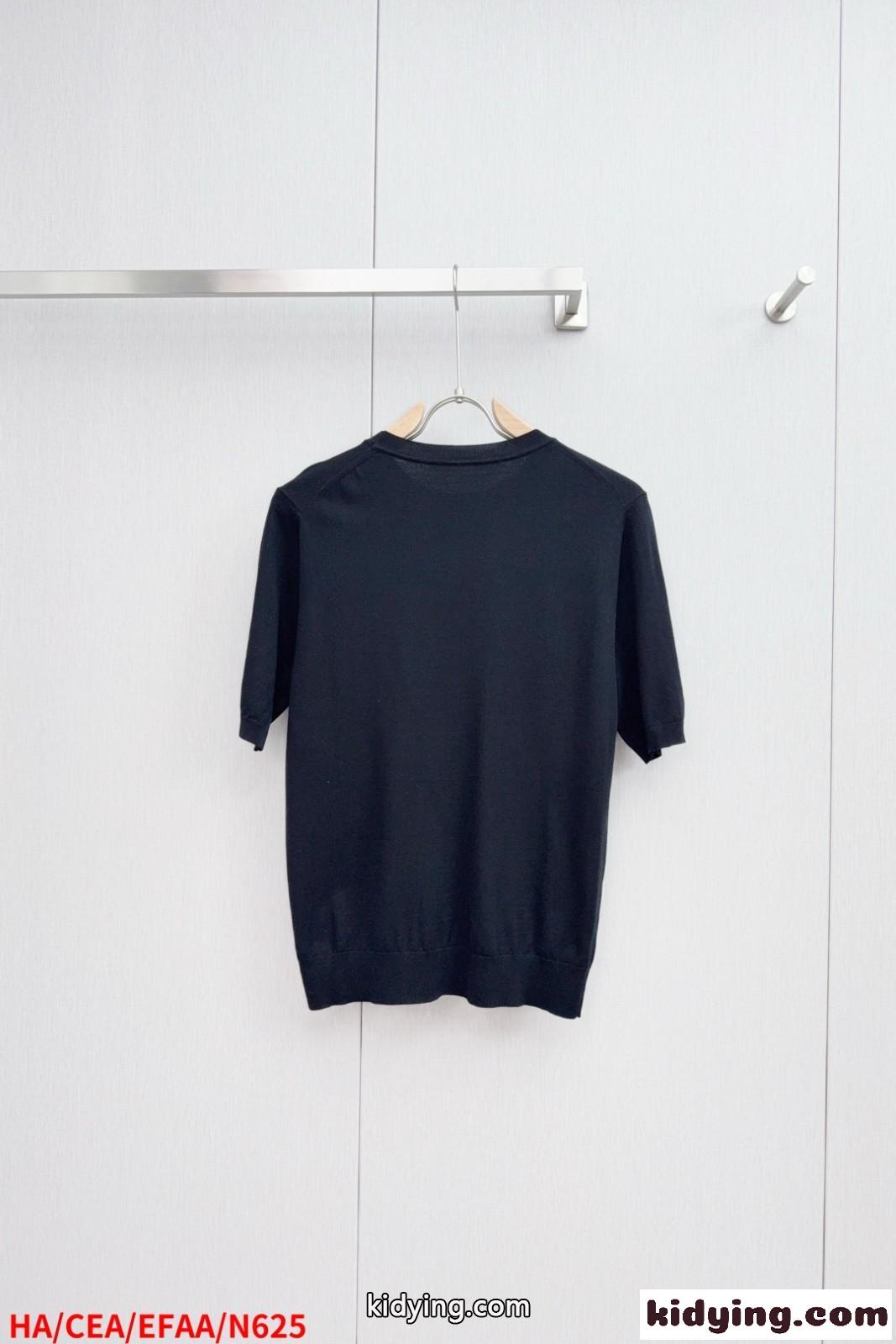 上品 シンプル 半袖ニット エルメス Tシャツ 偽物 クルーネック 合わせやすい-2
