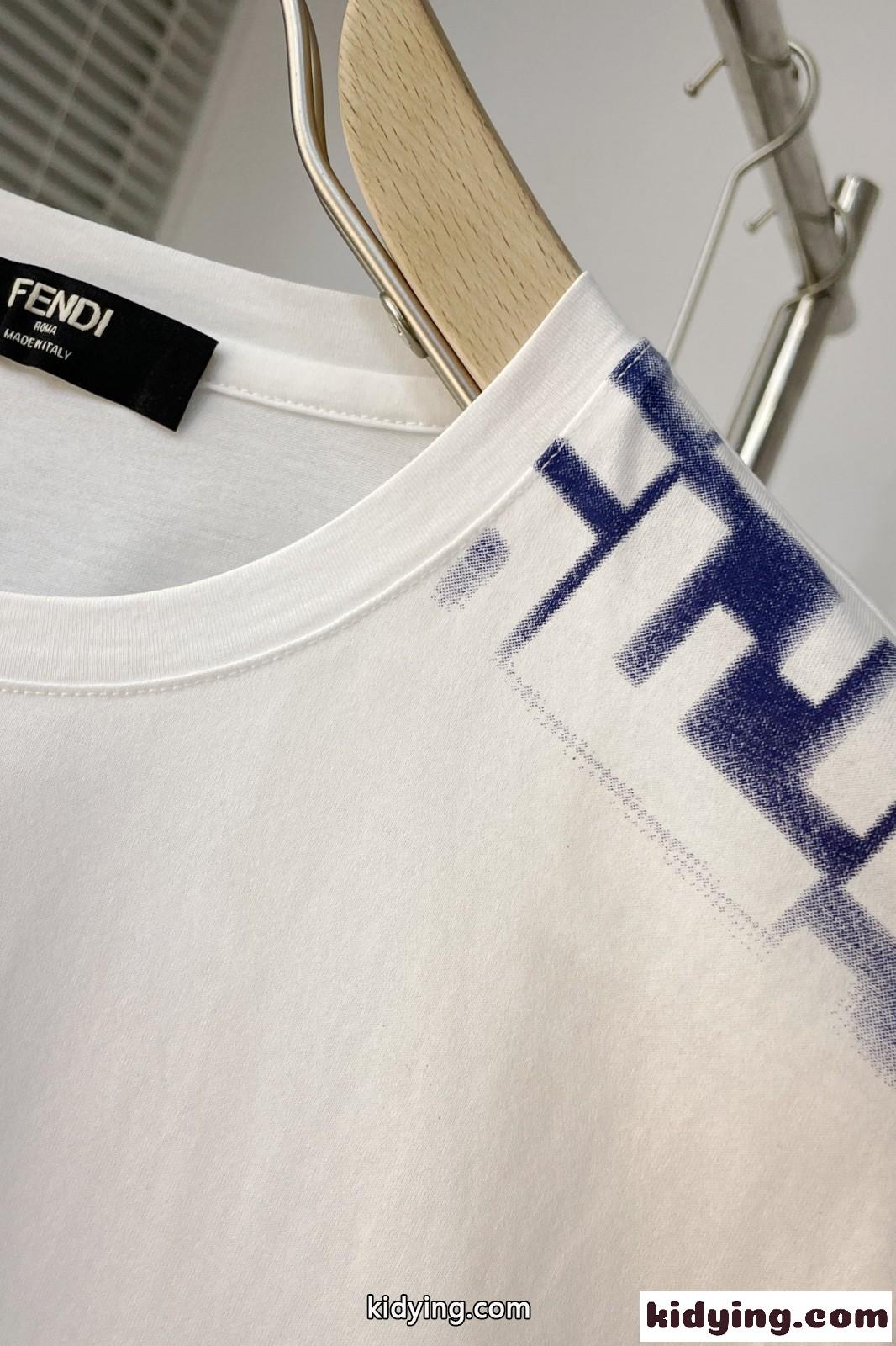 おしゃれ カジュアル コットン ロゴ 刺繍 フェンディ Tシャツ コピー メンズ-3