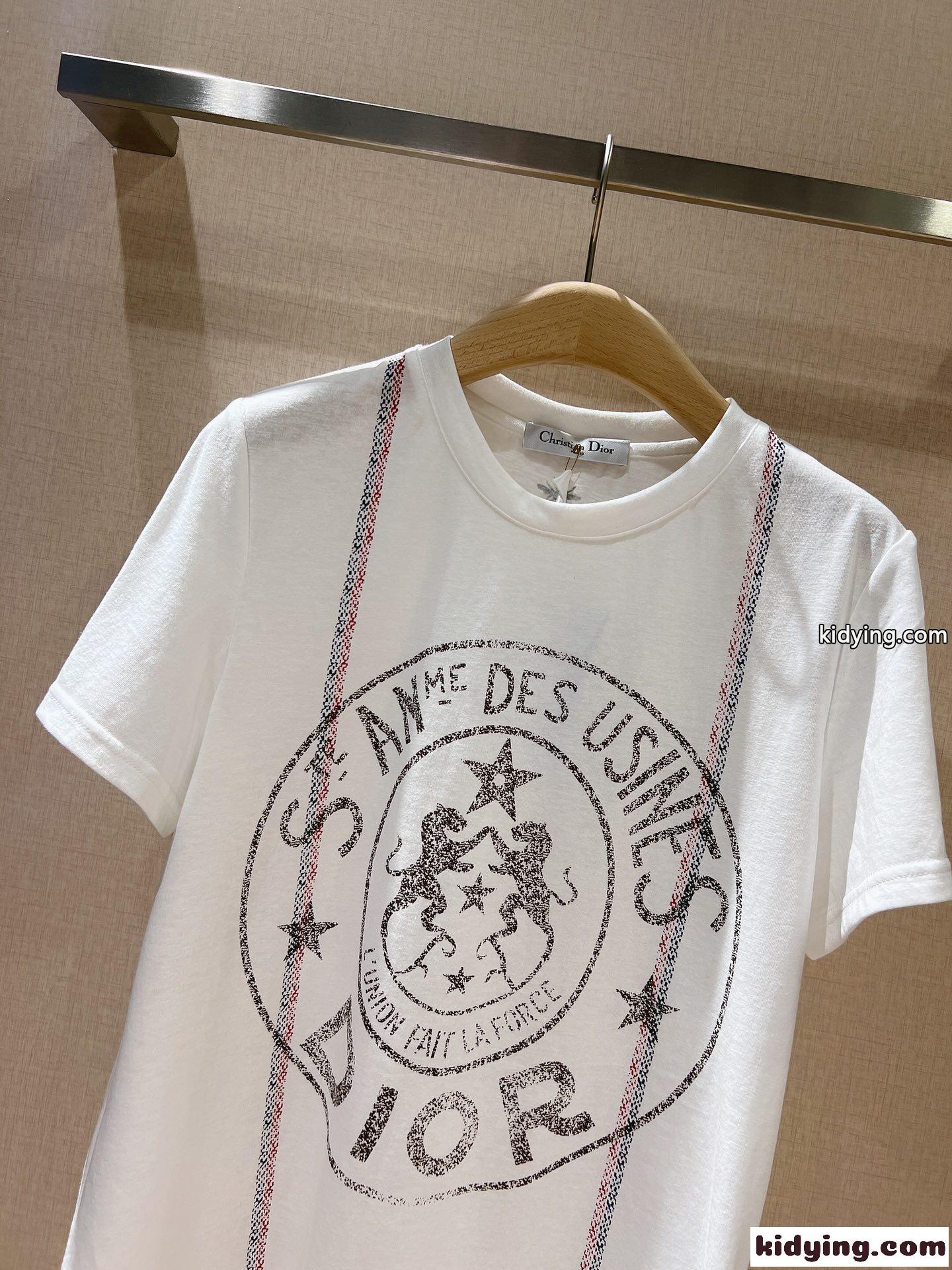 カジュアル 着心地いい プリント クルーネック トップス クリスチャン・ディオール Tシャツ コピー 半袖 人気-3