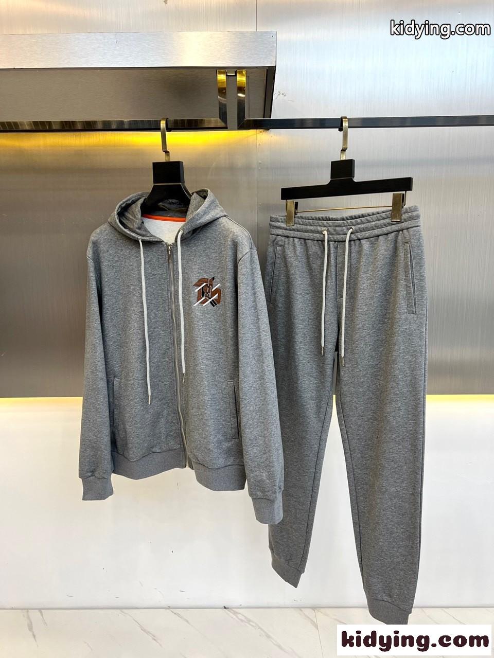 エルメス セットアップ コピー ジップパーカー×スウェットパンツ 上下セット-0