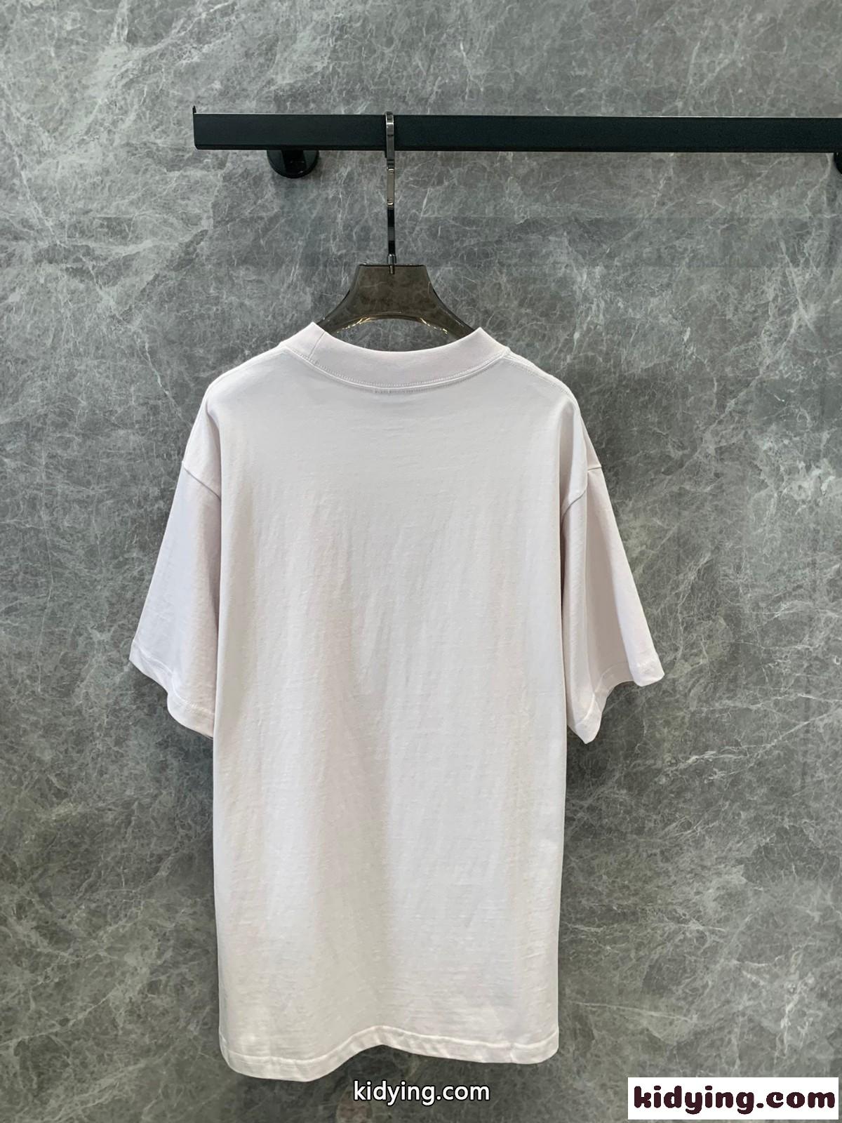 バレンシアガ 半袖Tシャツ コピー カジュアル 人気 ロゴ コットン Tシャツ ユニセックス-1