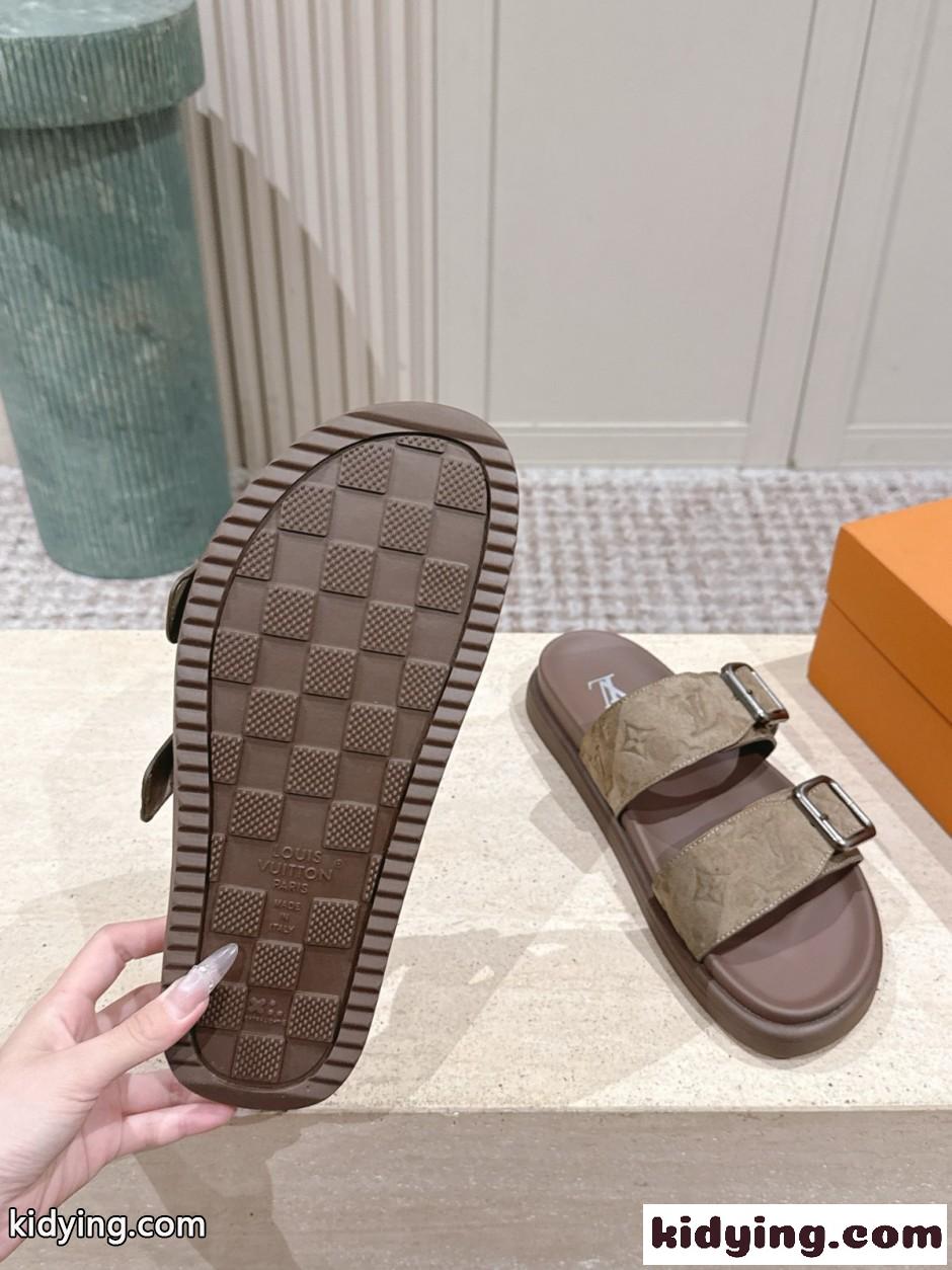ルイ・ヴィトン サンダル コピー 洗練された スエード LV ヴェニス ミュール-3