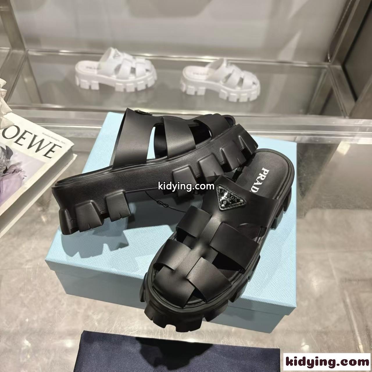 人気 お洒落 プラダ モノリス ラバー ミュール スーパーコピー サンダル-3