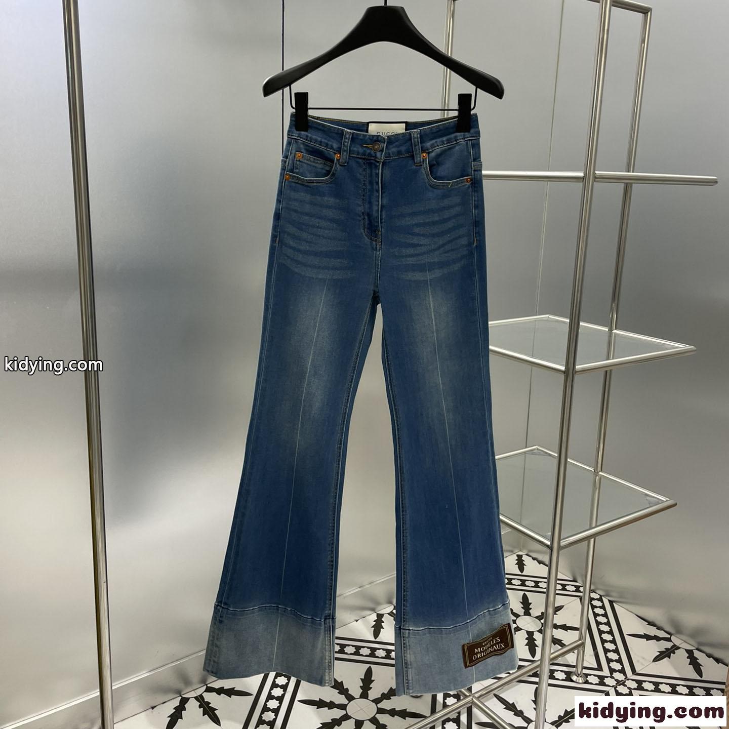 ヴィンテージ フレア デニムパンツ グッチ ジーンズ コピー レディース-0