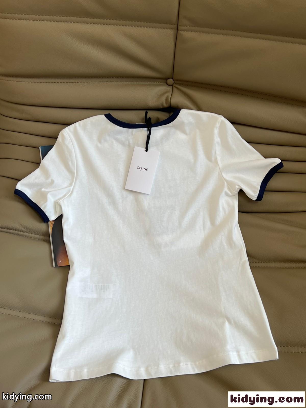 トリオンフ ロゴ プリント ラウンドネック セリーヌ Tシャツ コピー 半袖 レディース トップス-0