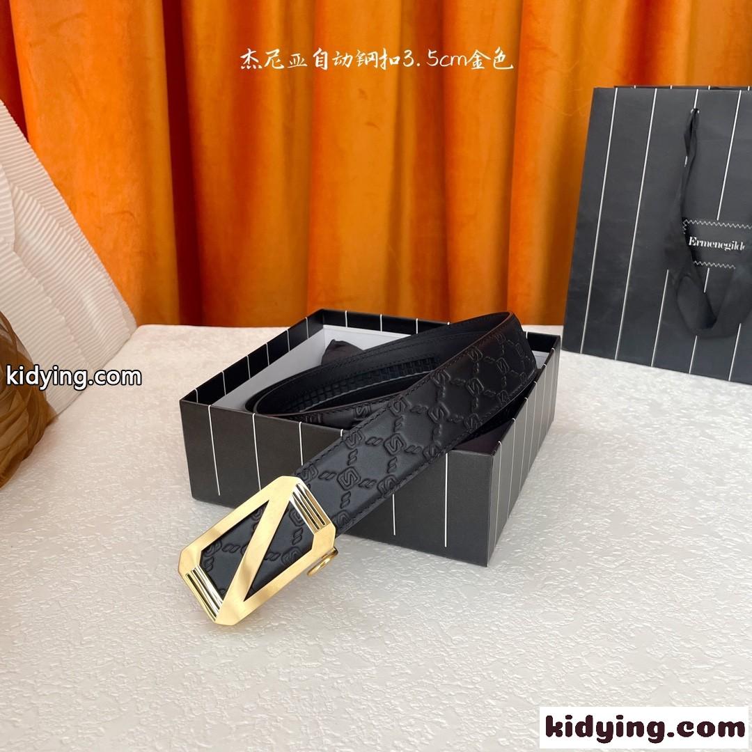 上品 ロゴ スライドバックルベルト エルメネジルド・ゼニア ベルト コピー-1