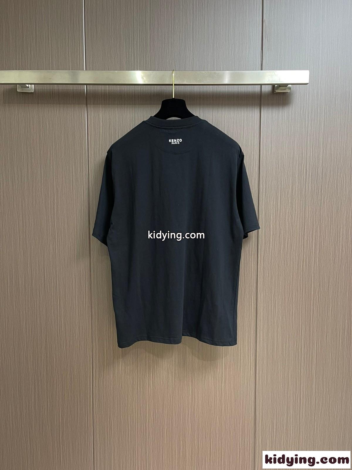 シンプル ケンゾー 半袖Tシャツ コピー LUCKY TIGER エンブロイド クラシック Tシャツ ブラック-0