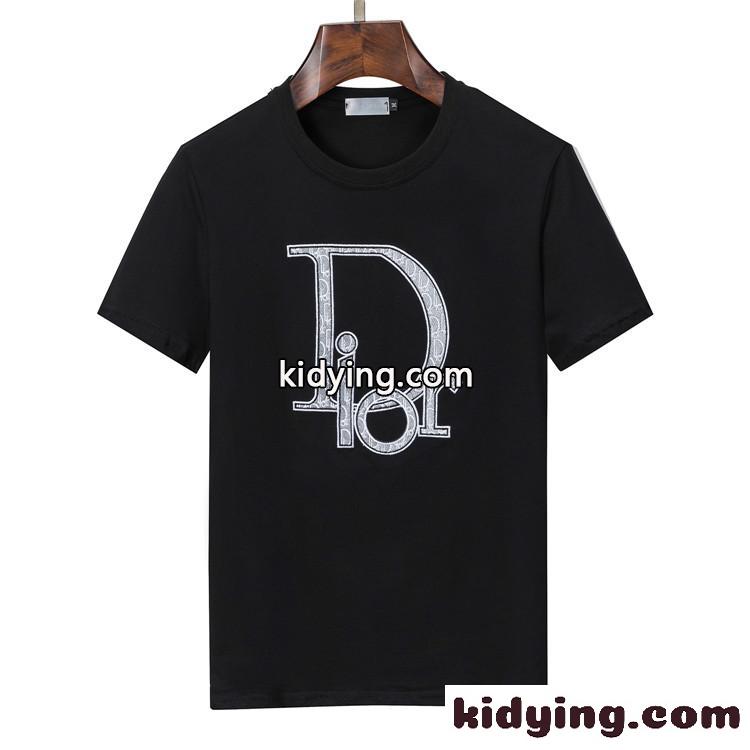定番 人気 カジュアル おしゃれ ロゴ クリスチャン・ディオール Tシャツ コピー 半袖 トップス クルーネック-0