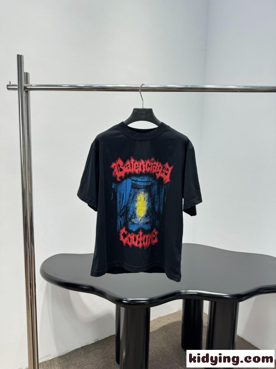 バレンシアガ Tシャツ コピー プリント 半袖Tシャツ ユニセックス-0