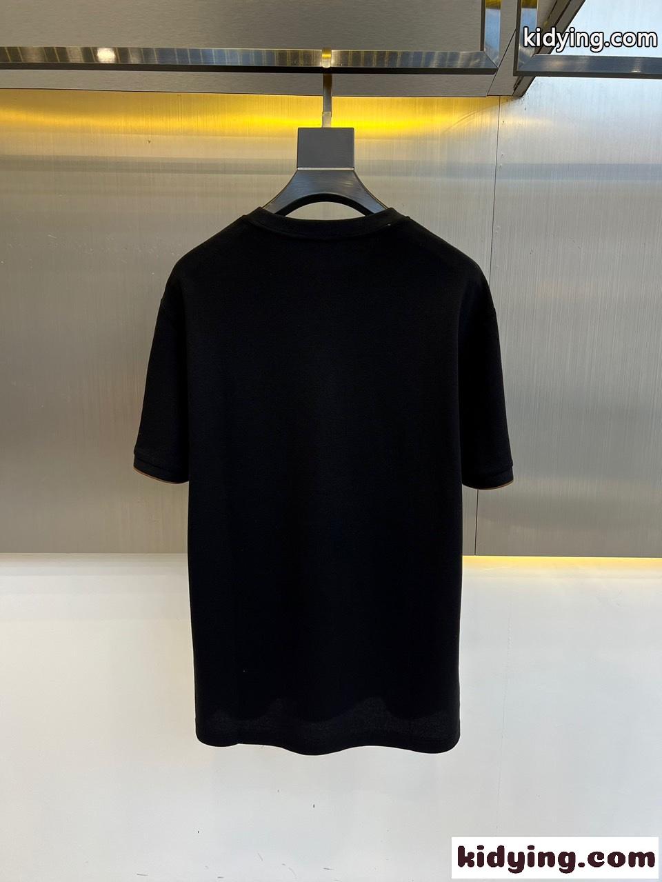 着心地いい エルメネジルド・ゼニア 半袖Tシャツ コピー クルーネック ブラック-4