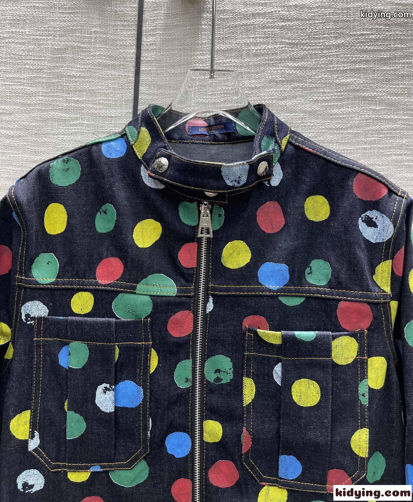 LV x 草間彌生 ドット デニムジャケット ルイヴィトン ジャケット コピー-2