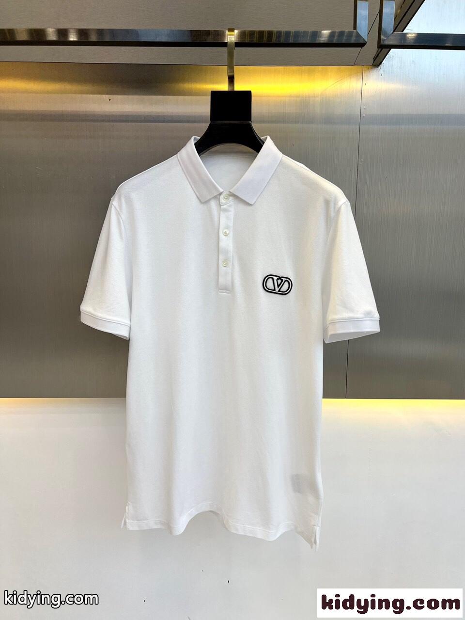 人気 Vロゴ コットン ポロシャツ ヴァレンティノ Tシャツ コピー メンズ トップス-0