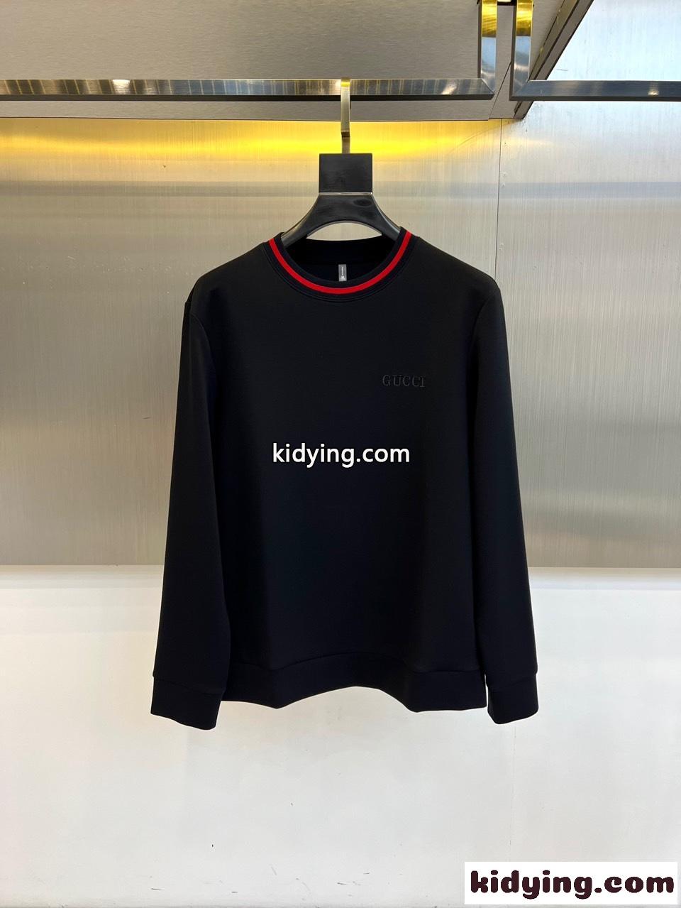 カジュアル 定番 グッチ Tシャツ コピー ウェブストライプ スウェットシャツ ブラック-0