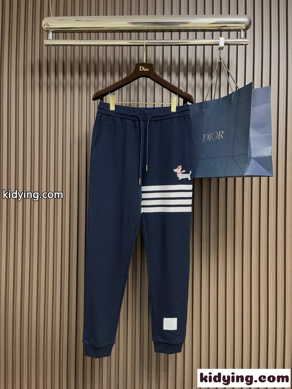 カジュアル 定番 4BAR スウェットパンツ トムブラウン パンツ 偽物 ネイビー-2