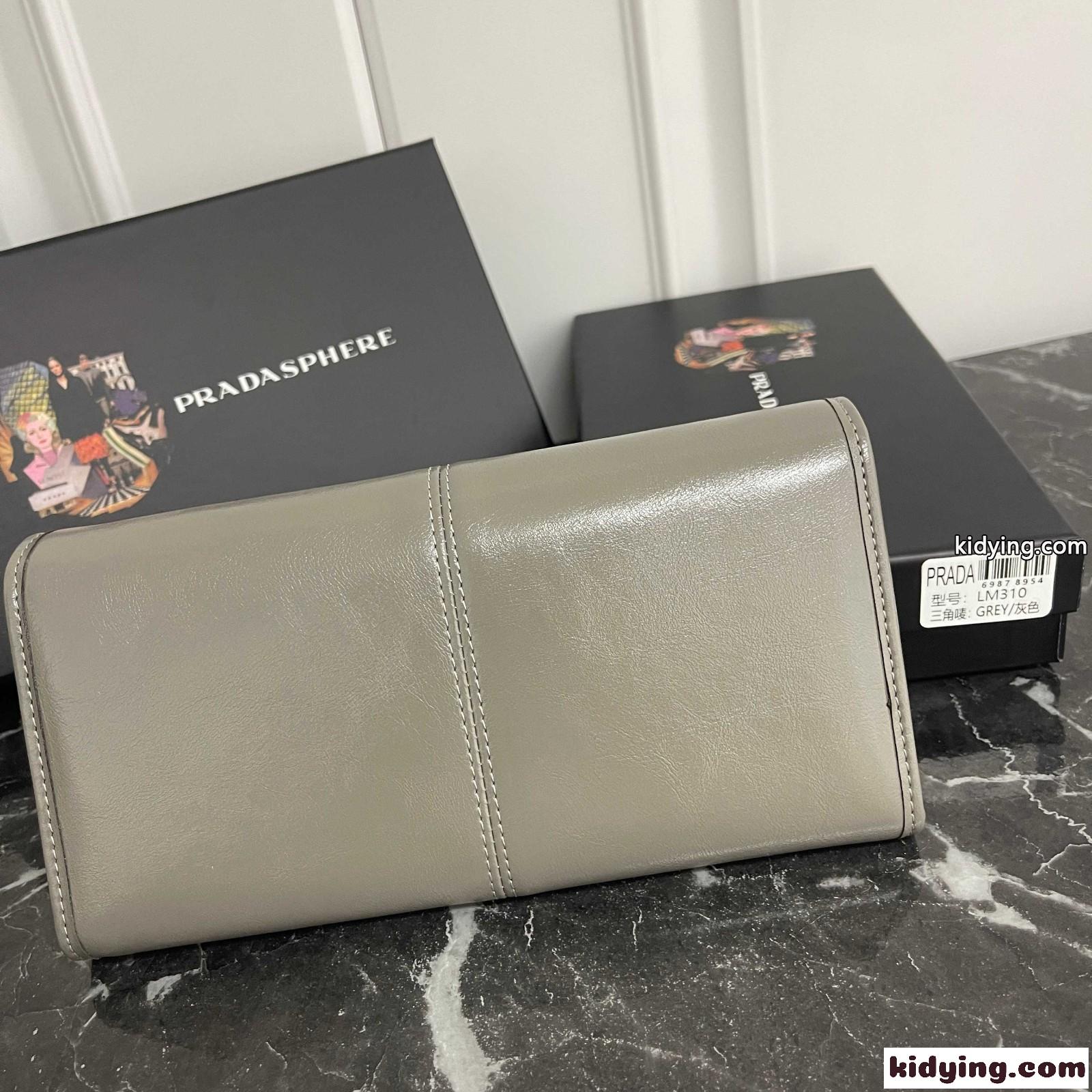 洗練された 上品 長財布 プラダ 財布 コピー ユニセックス グレー-2