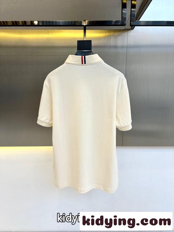 洗練された コットンピケ 半袖ポロシャツ モンクレール Tシャツ スーパーコピー ベージュ-3