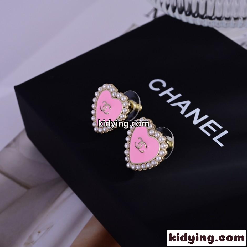 ハートモチーフ ミニパール CCロゴ ピアス シャネル イヤリング 偽物-0