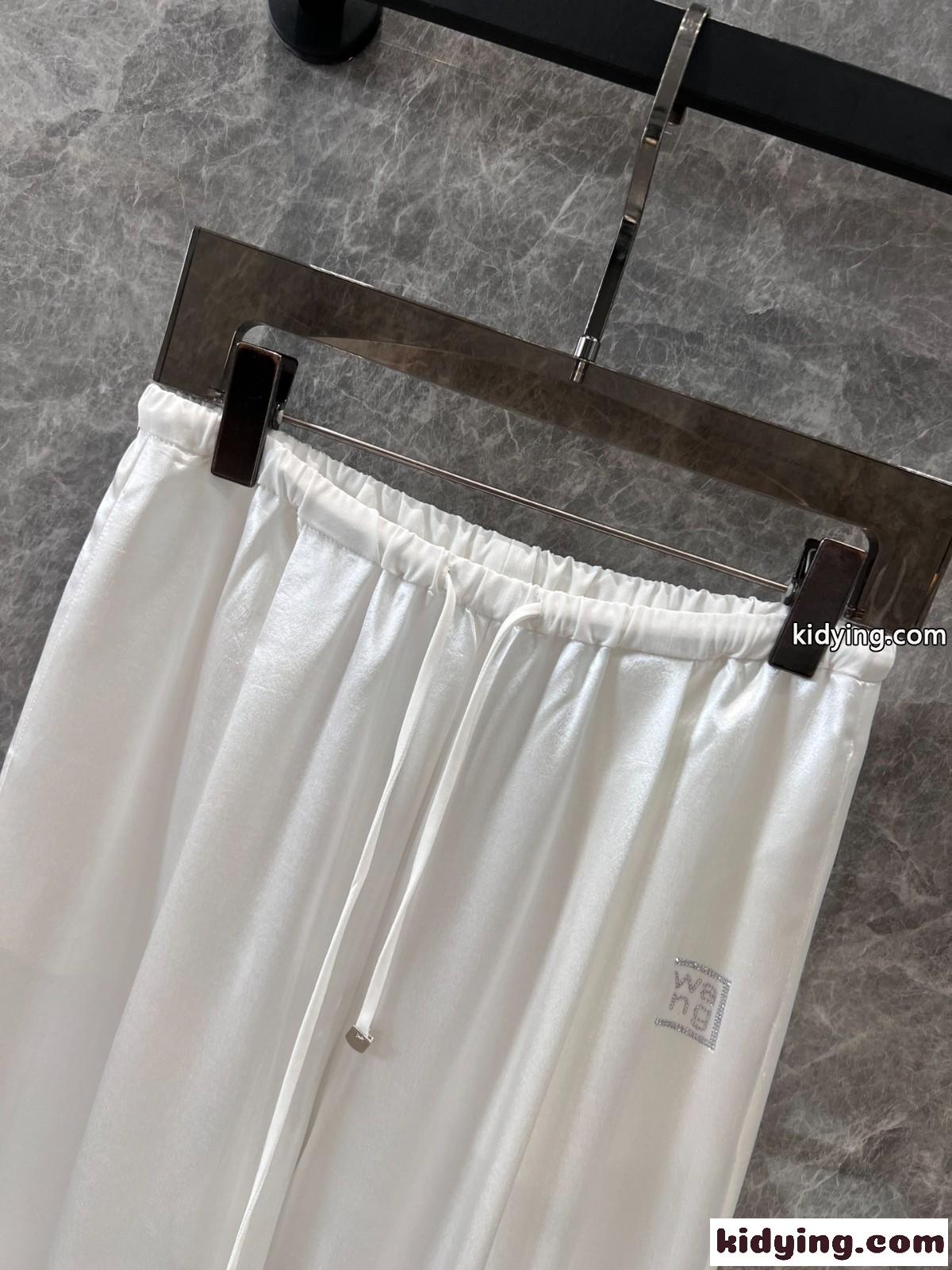 上品 カジュアル ロゴ ロングパンツ アレキサンダーワング パンツ 偽物 ホワイト-3