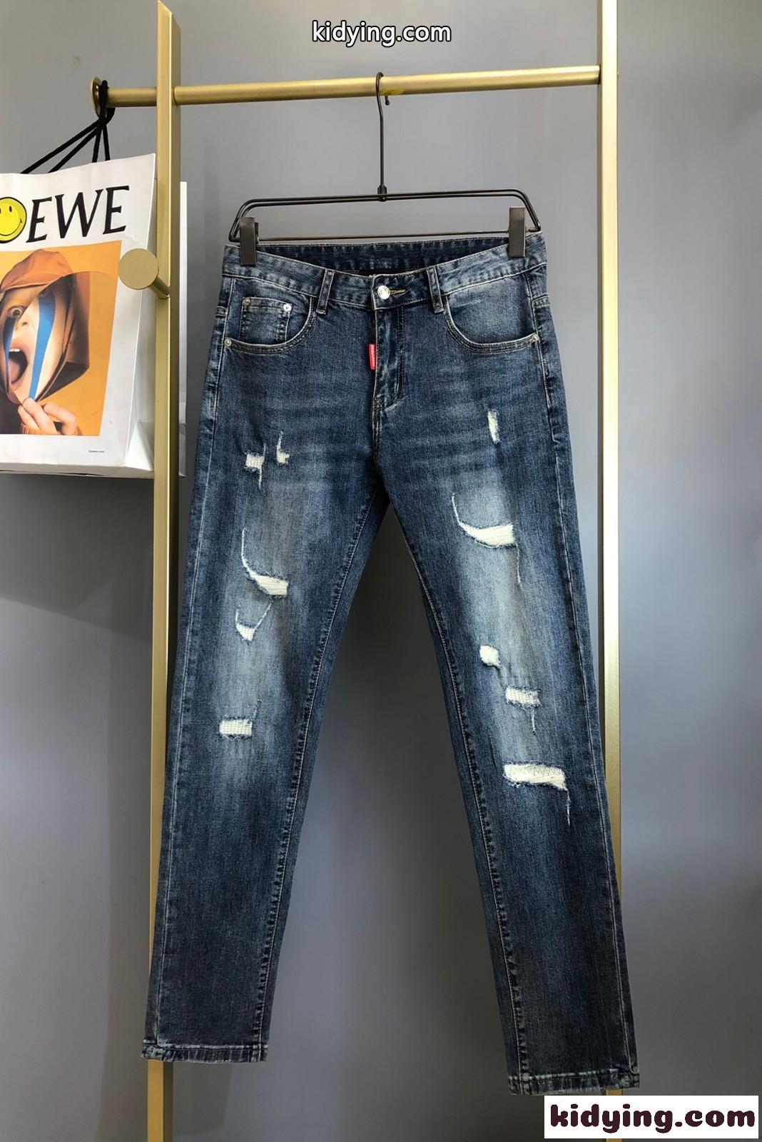 カジュアル メンズ ディースクエアード ジーンズ コピー ダメージ加工 デニムパンツ-0