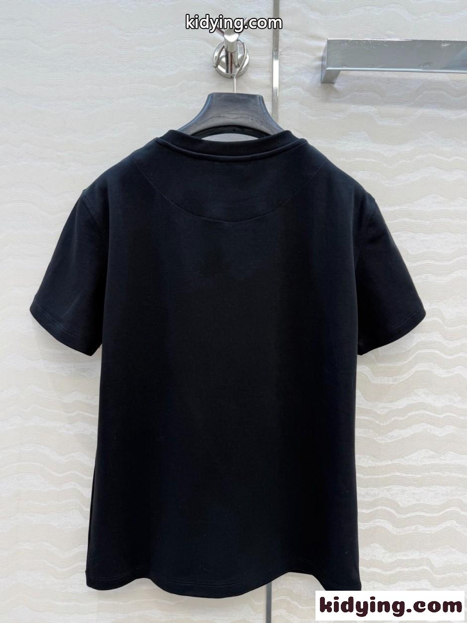 マキシプリント コットン 半袖Tシャツ エルメス Tシャツ スーパーコピー ブラック-4
