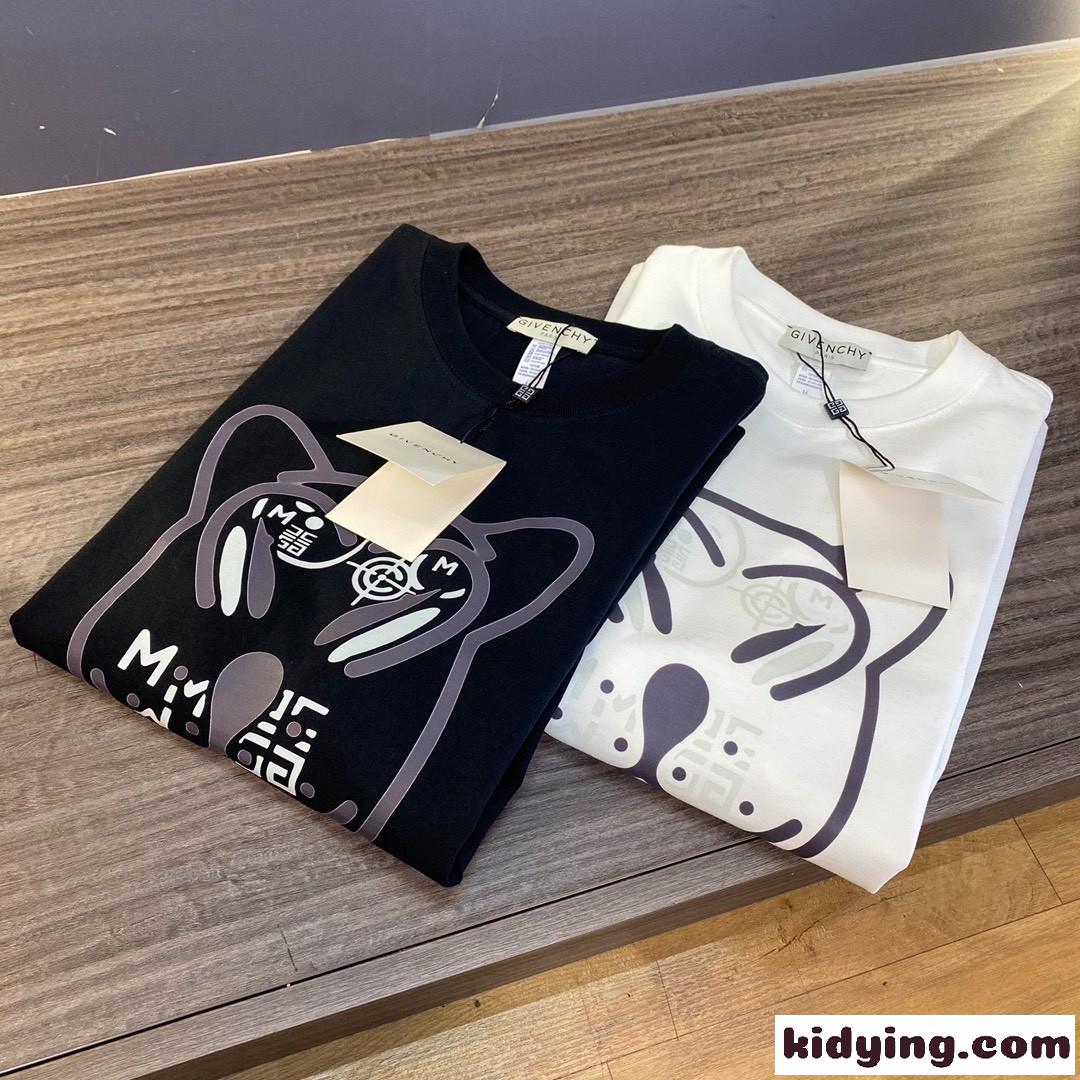 オシャレ プリント 合わせやすい クールネック ジバンシィ Tシャツ コピー メンズ 春夏 半袖 トップス カジュアル-0
