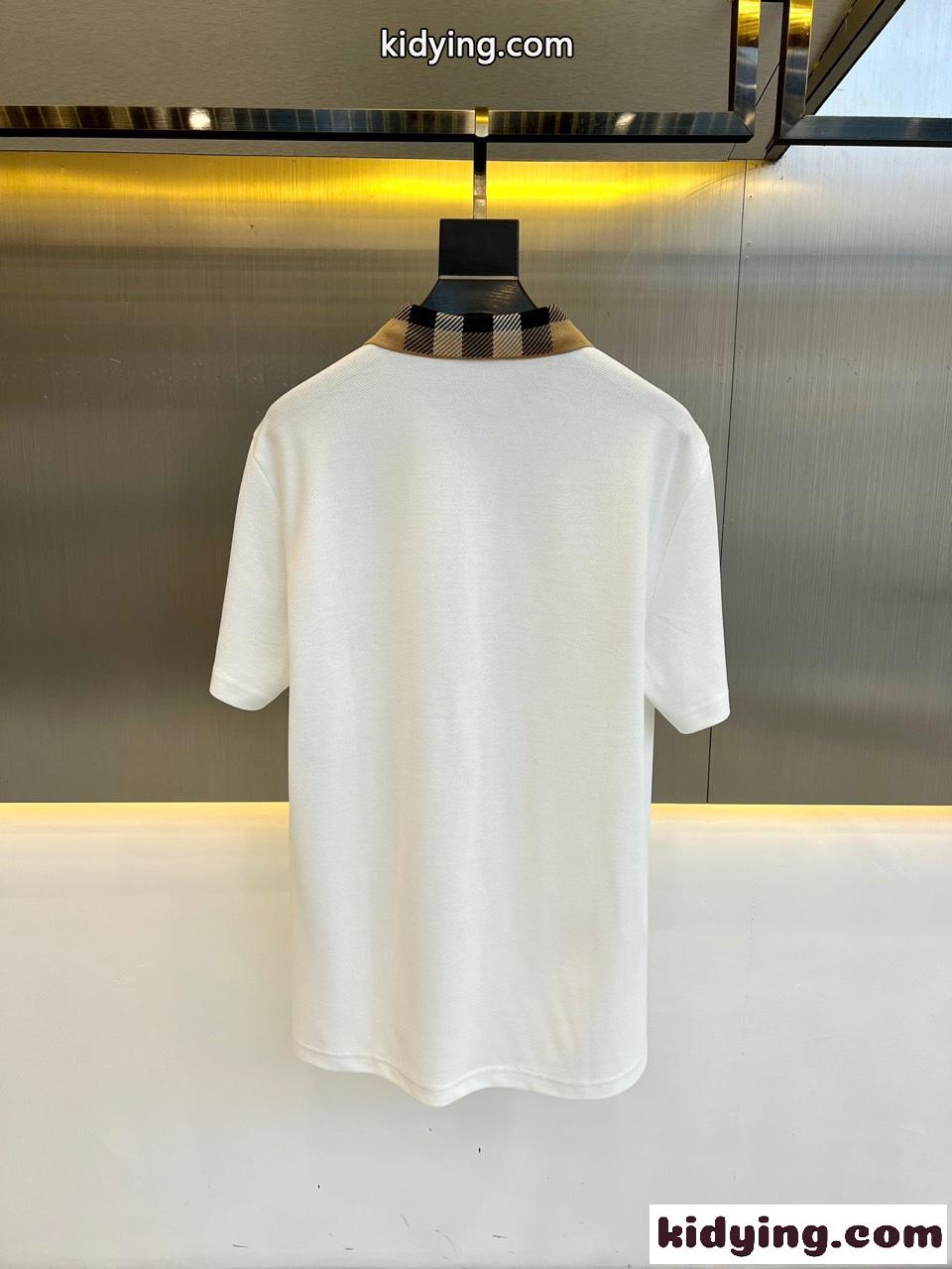 クラシック コットン ポロシャツ バーバリー Tシャツ コピー ホワイト-4