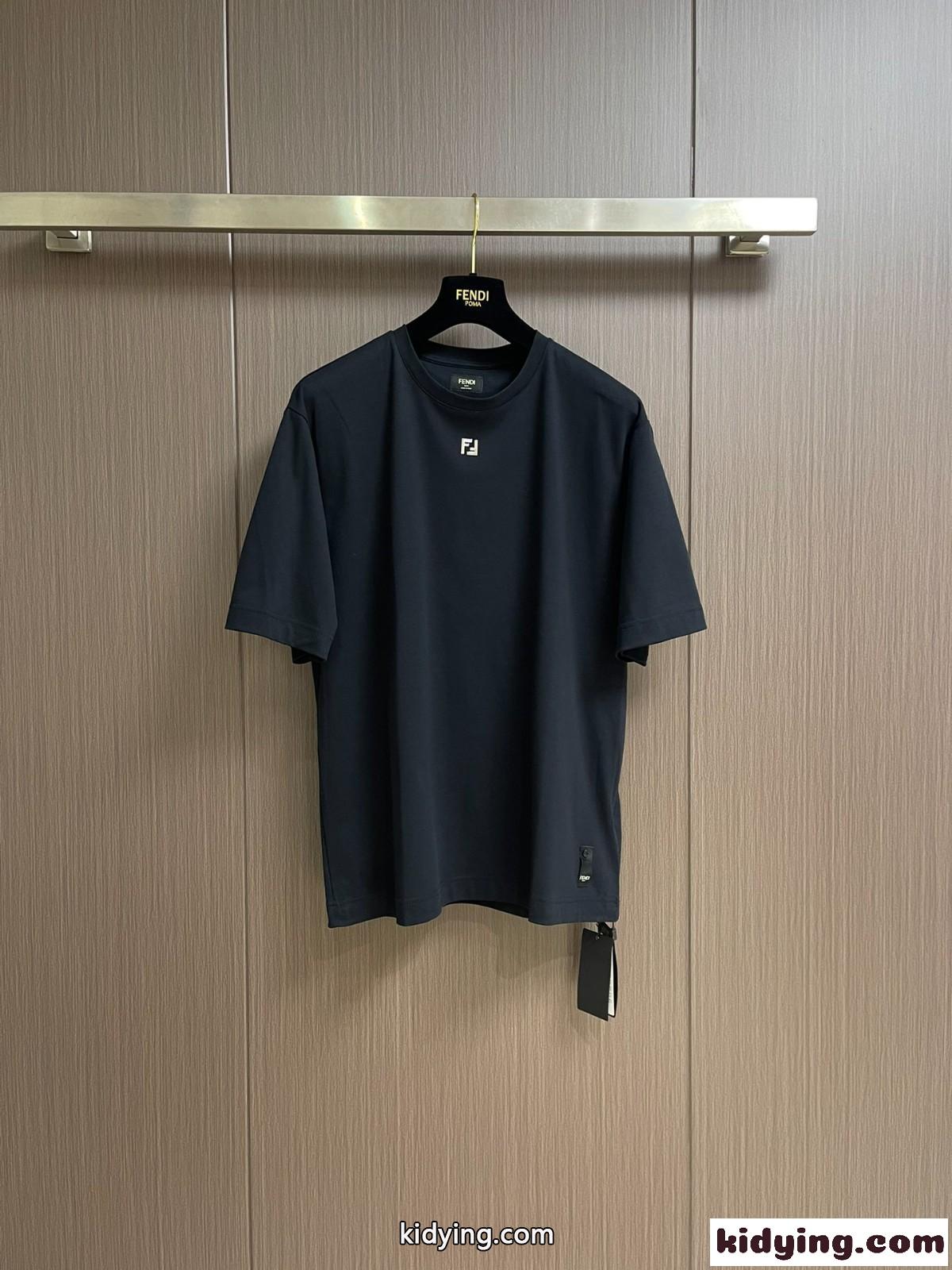 シンプル コットン 半袖Tシャツ フェンディ Tシャツ コピー クルーネック-1