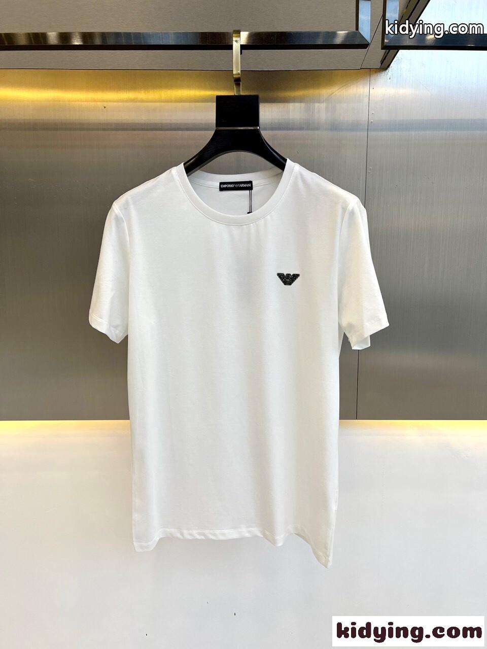 アルマーニ Tシャツ コピー メンズ 洗練された 合わせやすい 半袖 トップス-0